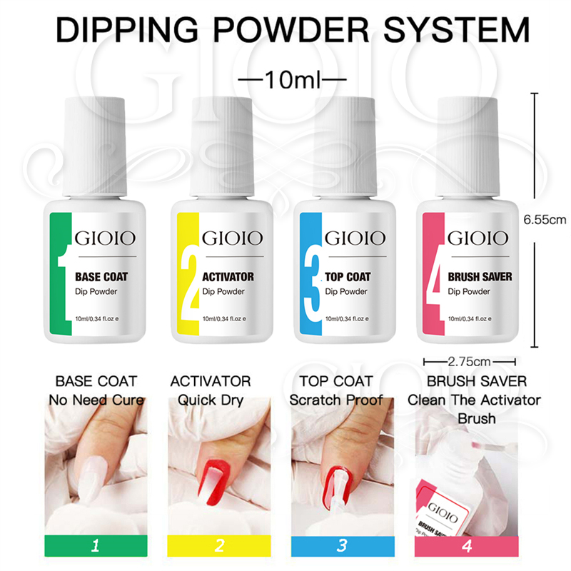 GIOIO 4 Steps 10ML Dip Powder Liquid Set