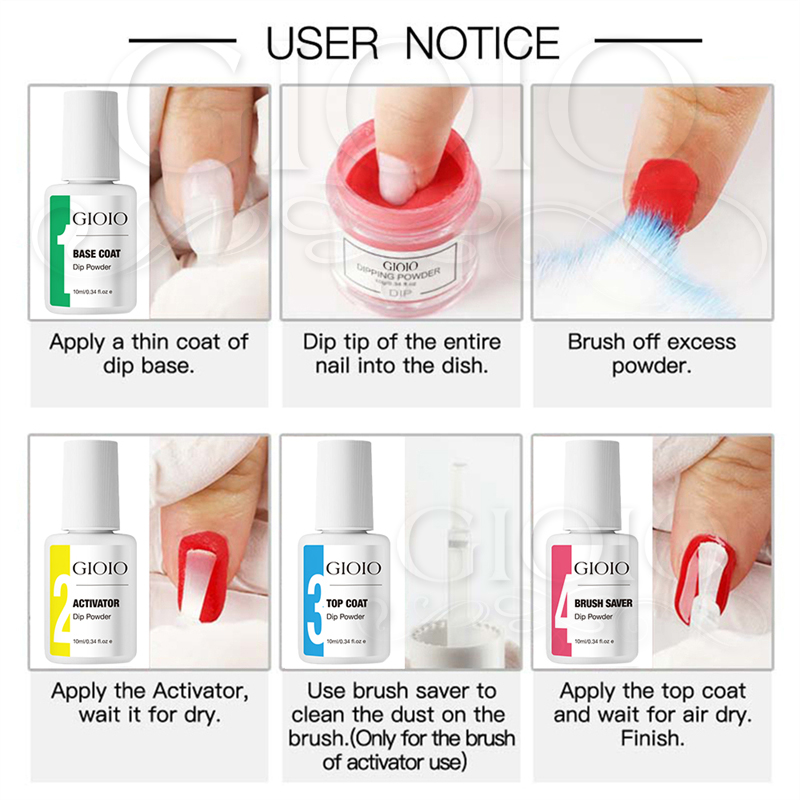 GIOIO 4 Steps 10ML Dip Powder Liquid Set
