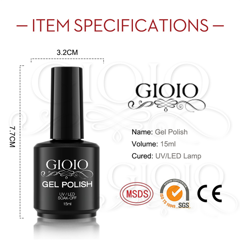 GIOIO 15ml Classic Plastic Bottle Serie Nail Gel Polish