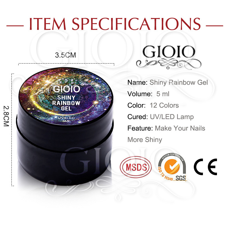 GIOIO 5ml Shiny Rainbow Gel GIOIO 5ml Shiny Rainbow Gel