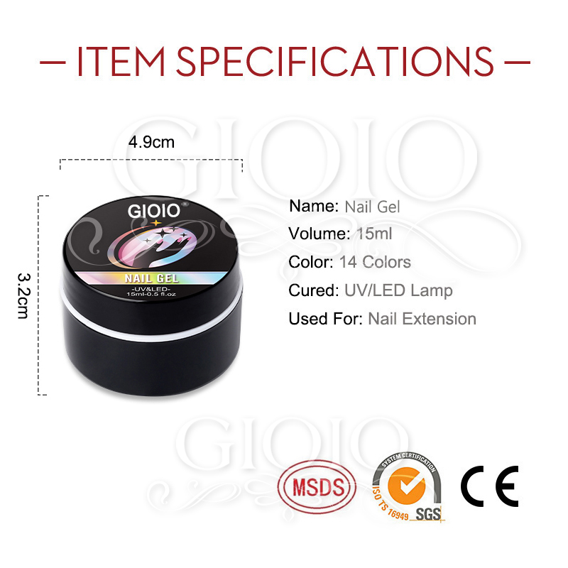 GIOIO 15ml (15g) Colorful Style Serie Nail Builder Gel