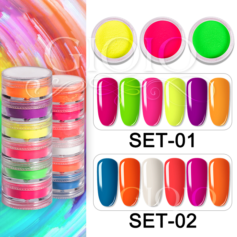 GIOIO 6 IN 1 Neon Powder Set (6x1g)