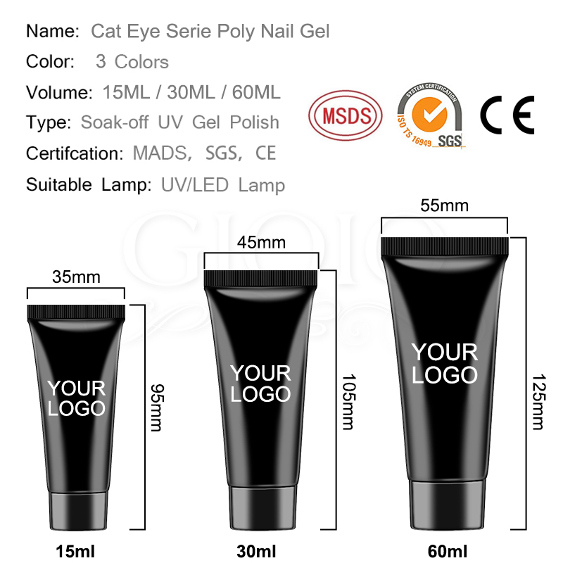 Cat Eye Serie 15ml 30ml 60ml Customized Poly Gel