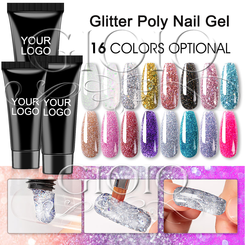 Glitter Color Series 15ml 30ml 60ml Customized Poly Gel