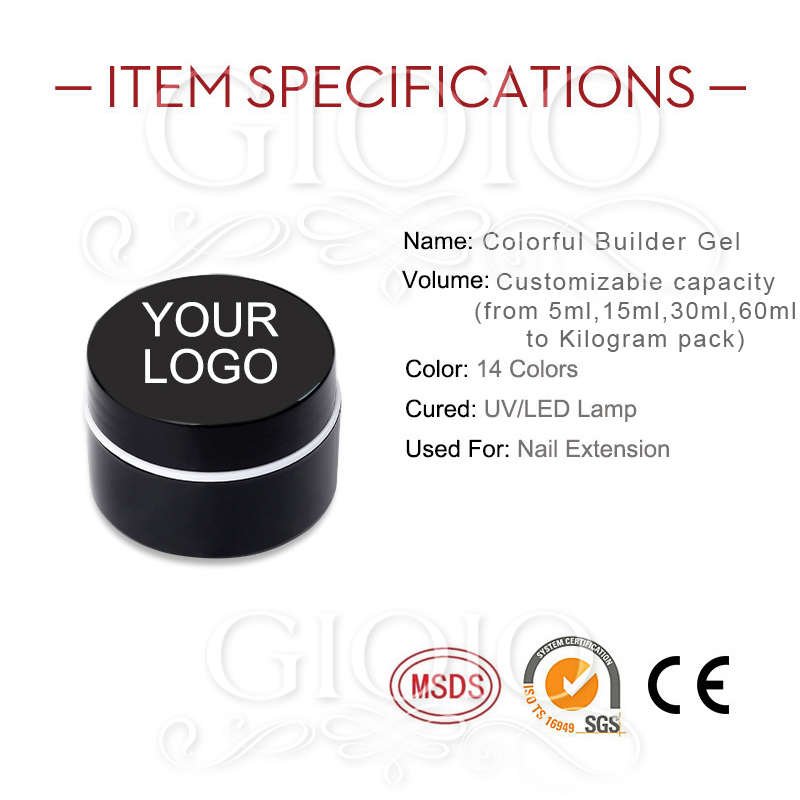 Colorful Series Customized Nail Builder Gel (Extension Gel)